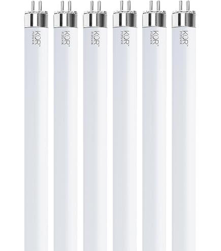 KOR F8T5/CW Fluorescent Tube Light Bulbs, 8W, 4100K Cool White, 6